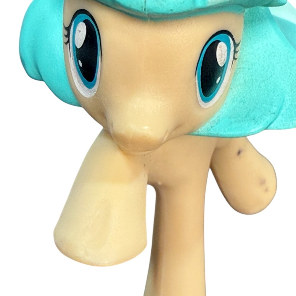 My Little Pony G3 Minty Yellow Pony Figure Teal Hair Hasbro Cutie Mark - Picture 6 of 10